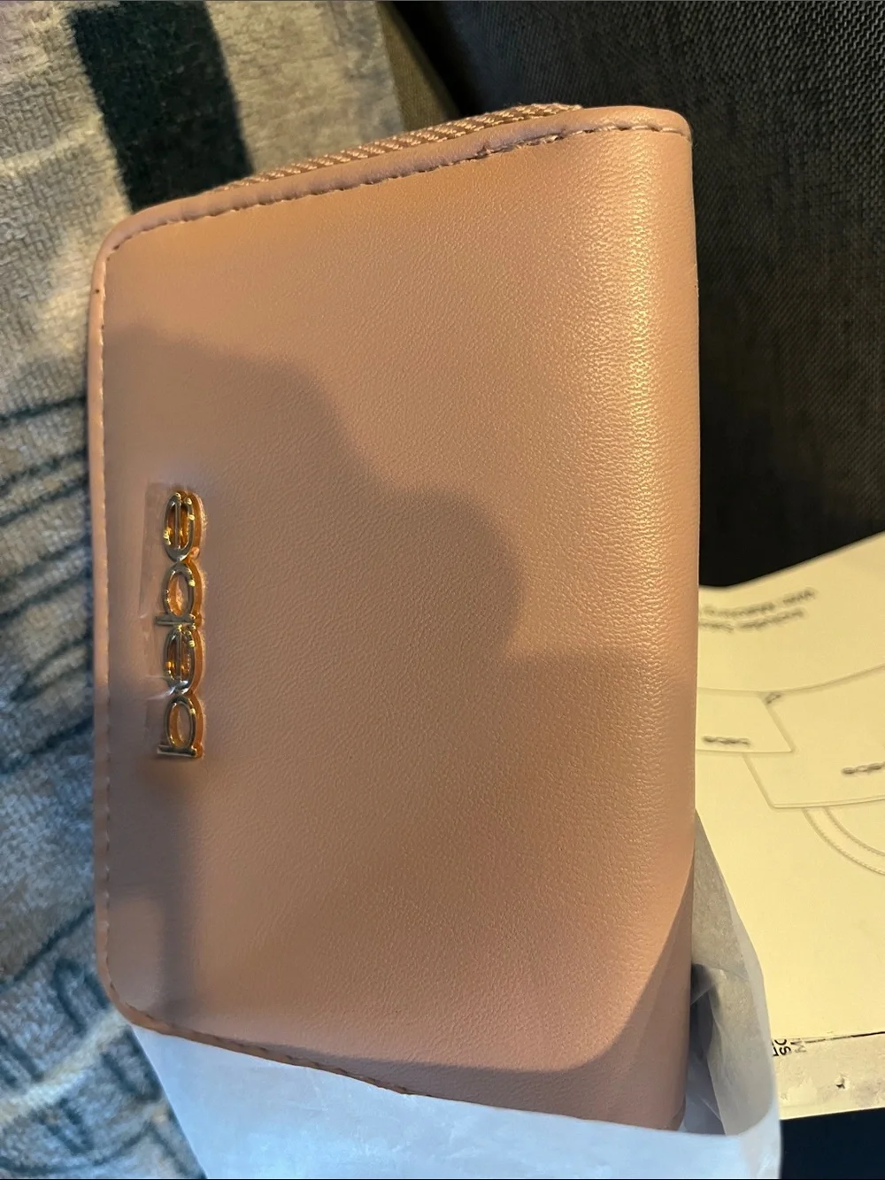 bebe Quilted Mini Satchel in Dusty Pink